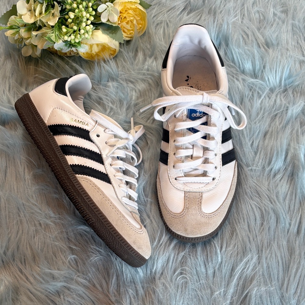 Adidas Kids Grade School Samba OG Shoes Black White sz 3.5